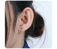 Heart Shaped Silver Ear Stud STS-5310
